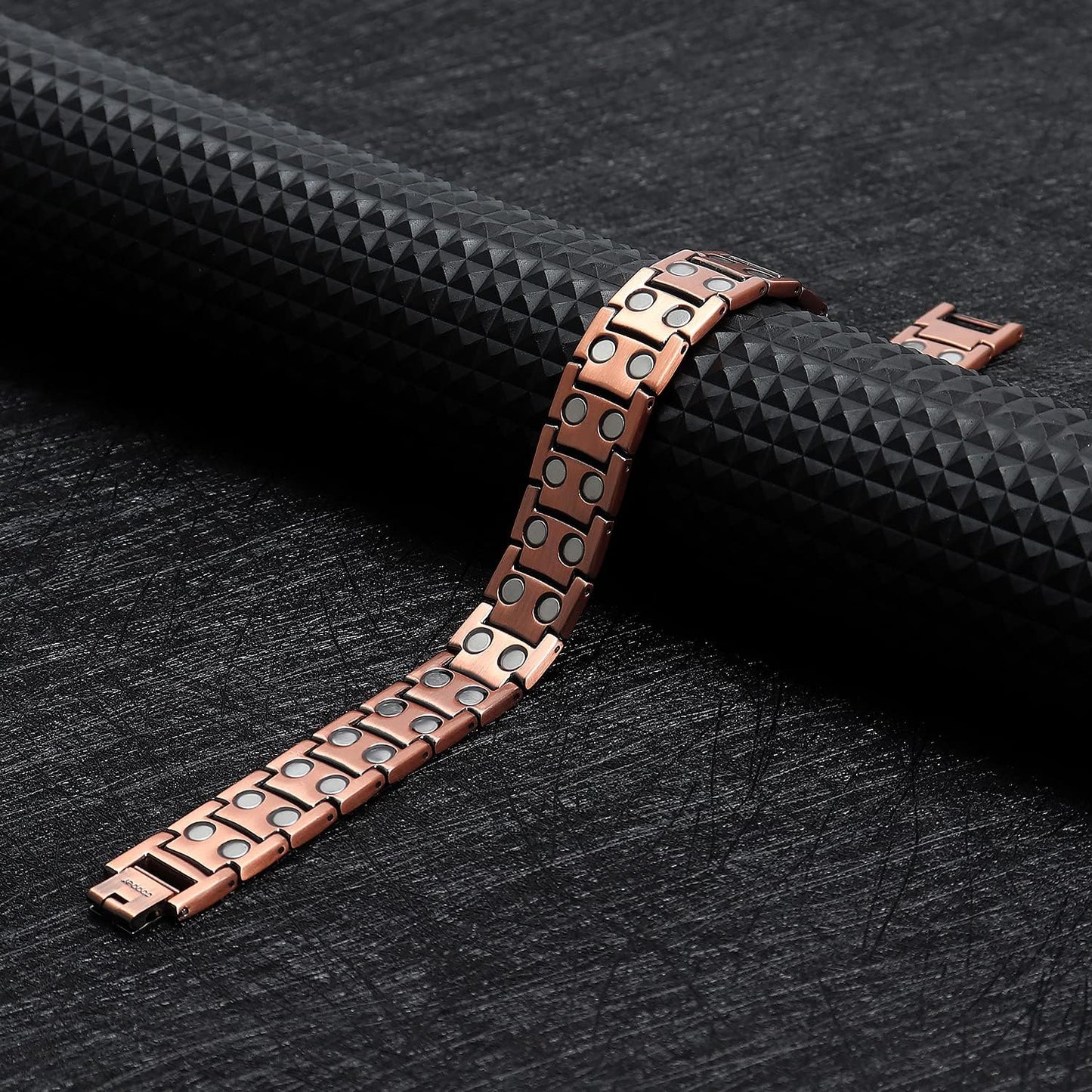 Ā® 99.9% Pure Copper Magnetic Bracelet - 3000 Gauss Magnetic Copper Bracelets for Men - Double-Row Strong Magnets Adjustable