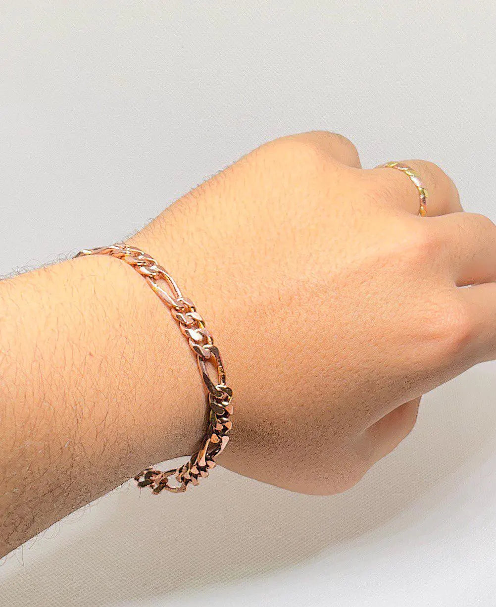 Handmade Pure Copper Curb Chain Bracelet: Unisex Healing Jewelry