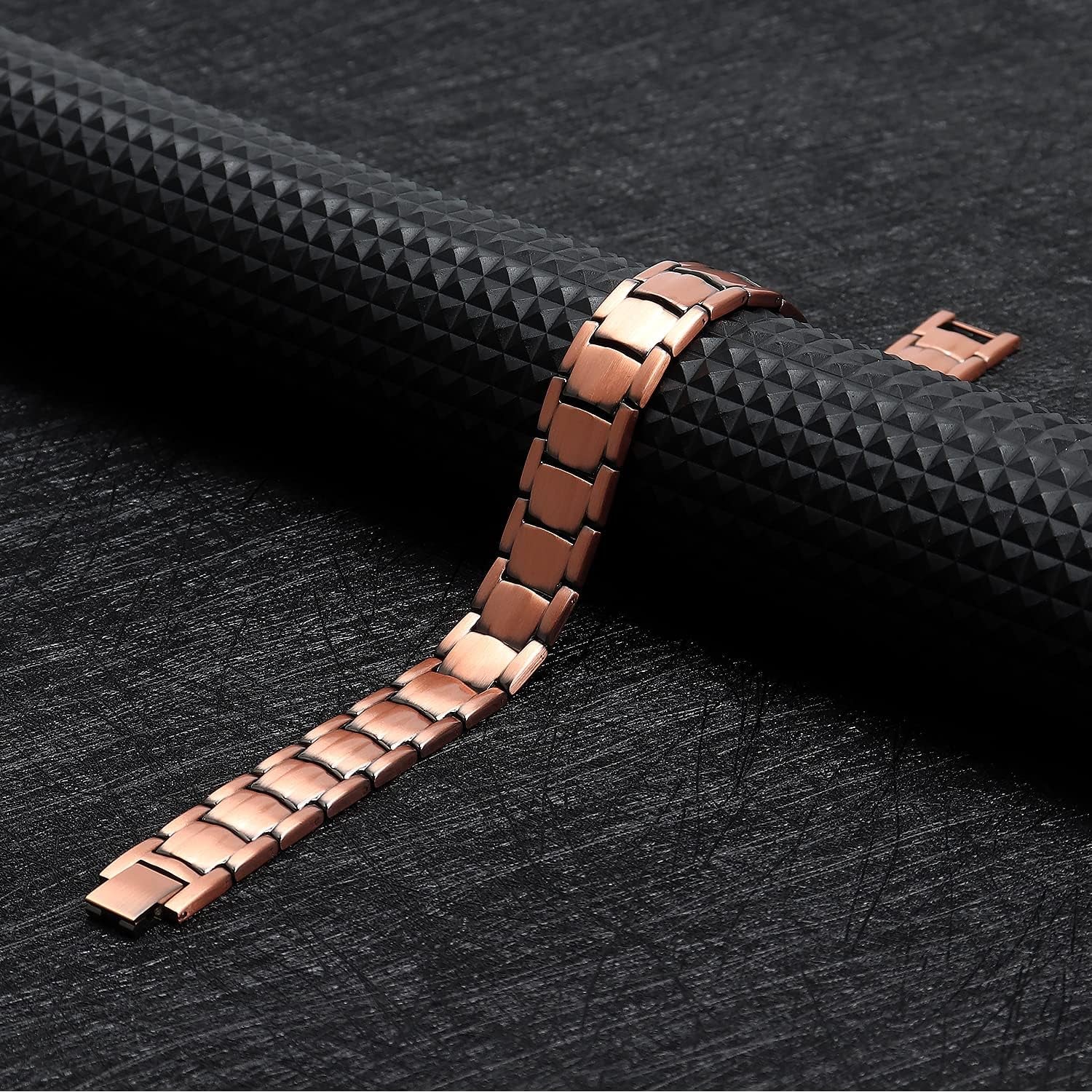 ® 99.9% Pure Copper Magnetic Bracelet - 3000 Gauss Magnetic Copper Bracelets for Men - Double-Row Strong Magnets Adjustable