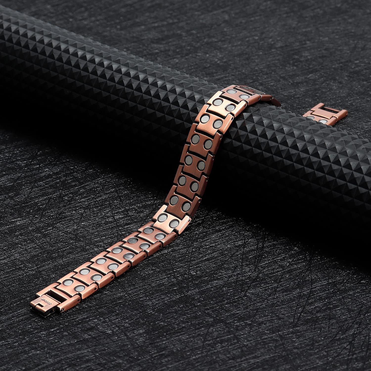 ® 99.9% Pure Copper Magnetic Bracelet - 3000 Gauss Magnetic Copper Bracelets for Men - Double-Row Strong Magnets Adjustable