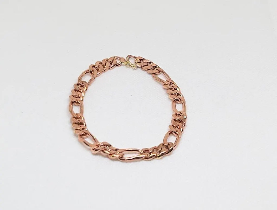 Handmade Pure Copper Curb Chain Bracelet: Unisex Healing Jewelry